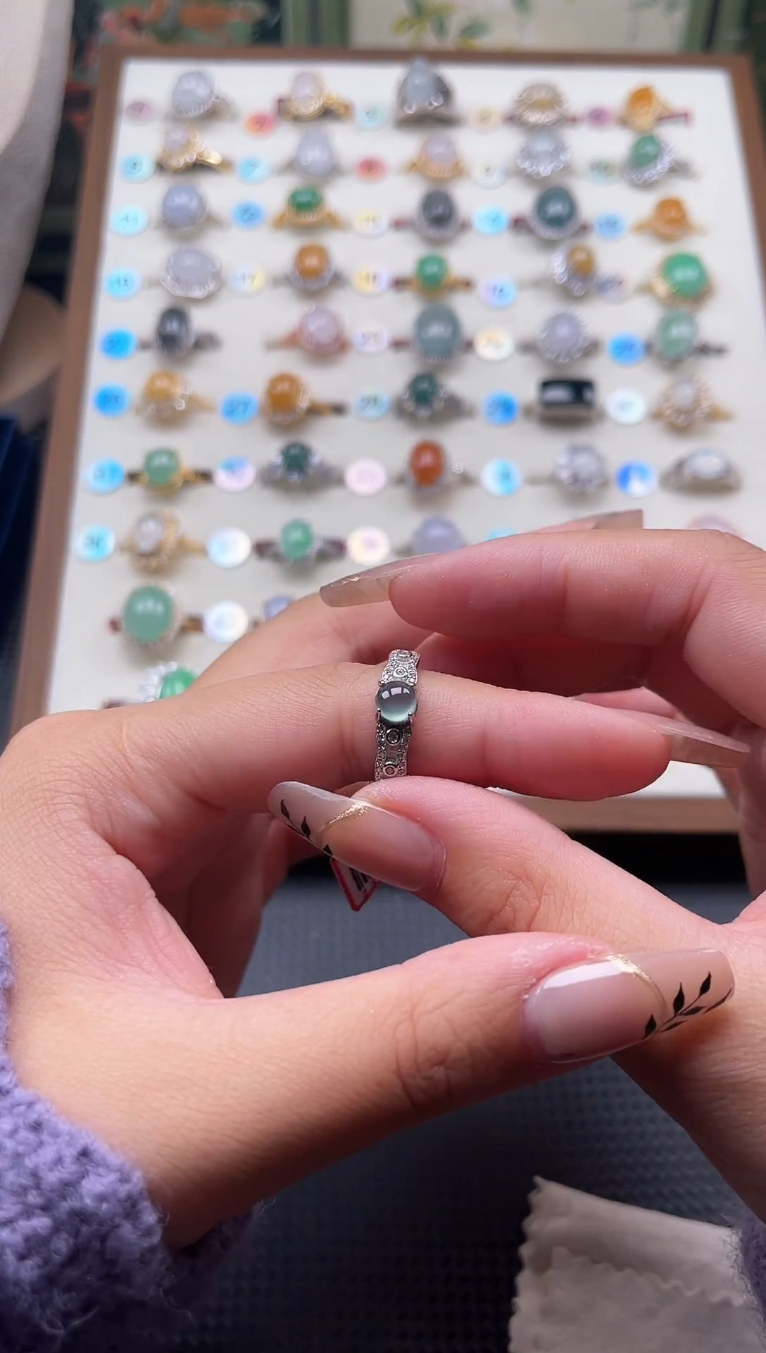 【闪购商品】翡翠戒指银S925镶嵌天然A货翡翠戒指