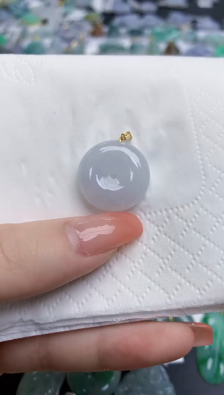 【闪购商品】翡翠颈饰18K金镶嵌天然缅甸翡翠A货