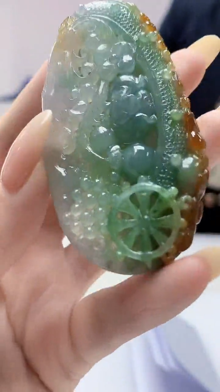 定制翡翠未镶嵌4969DD-毛货挂件86