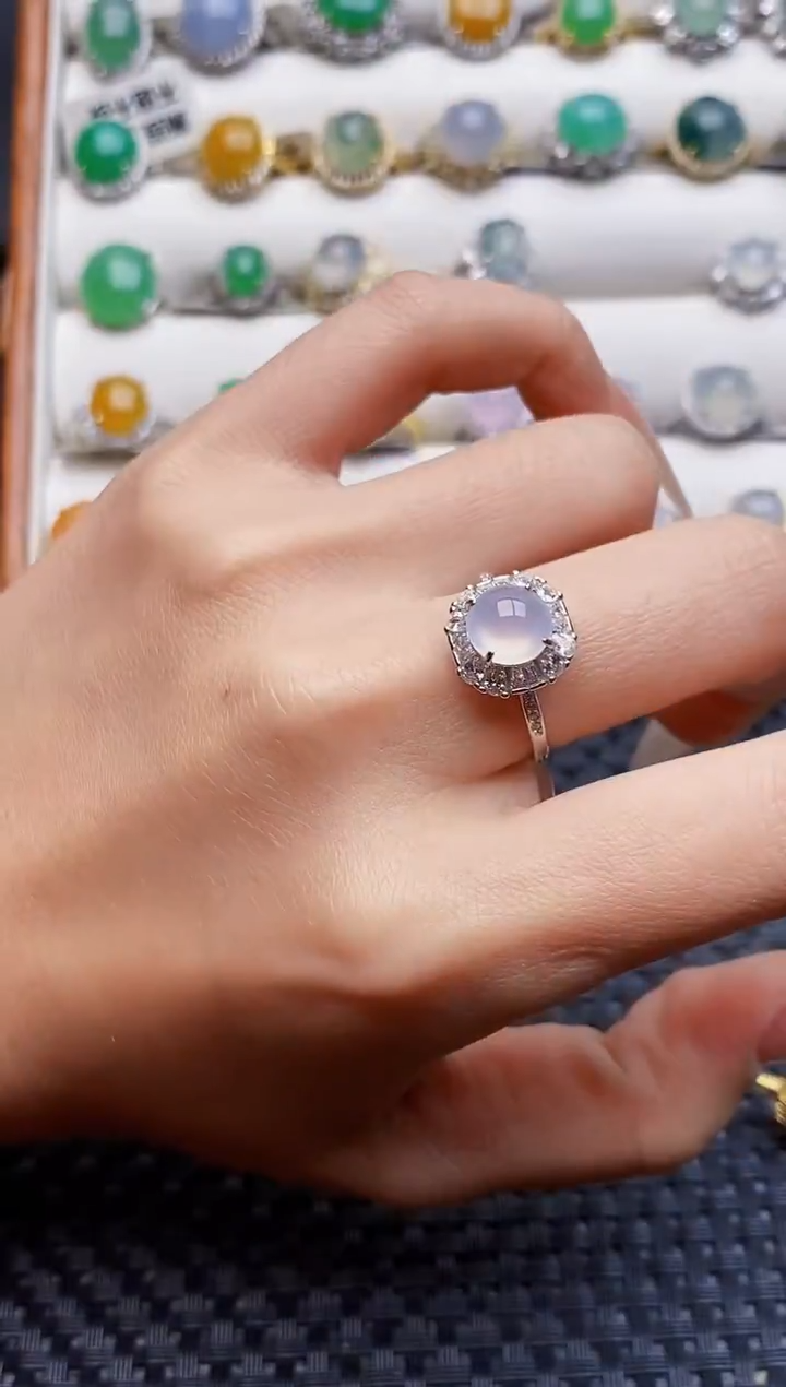 银S925镶嵌戒指翡翠4323