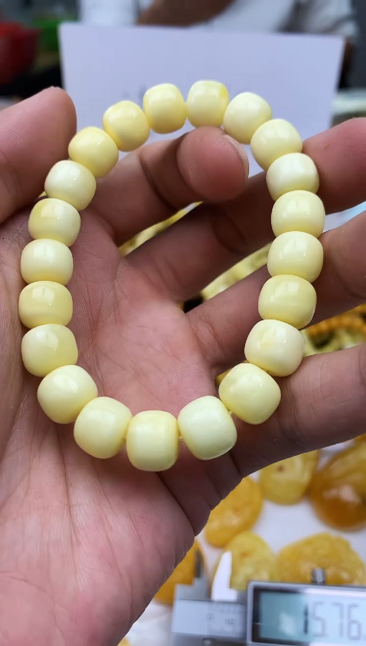 裸石蜜蜡未镶嵌手串卡10