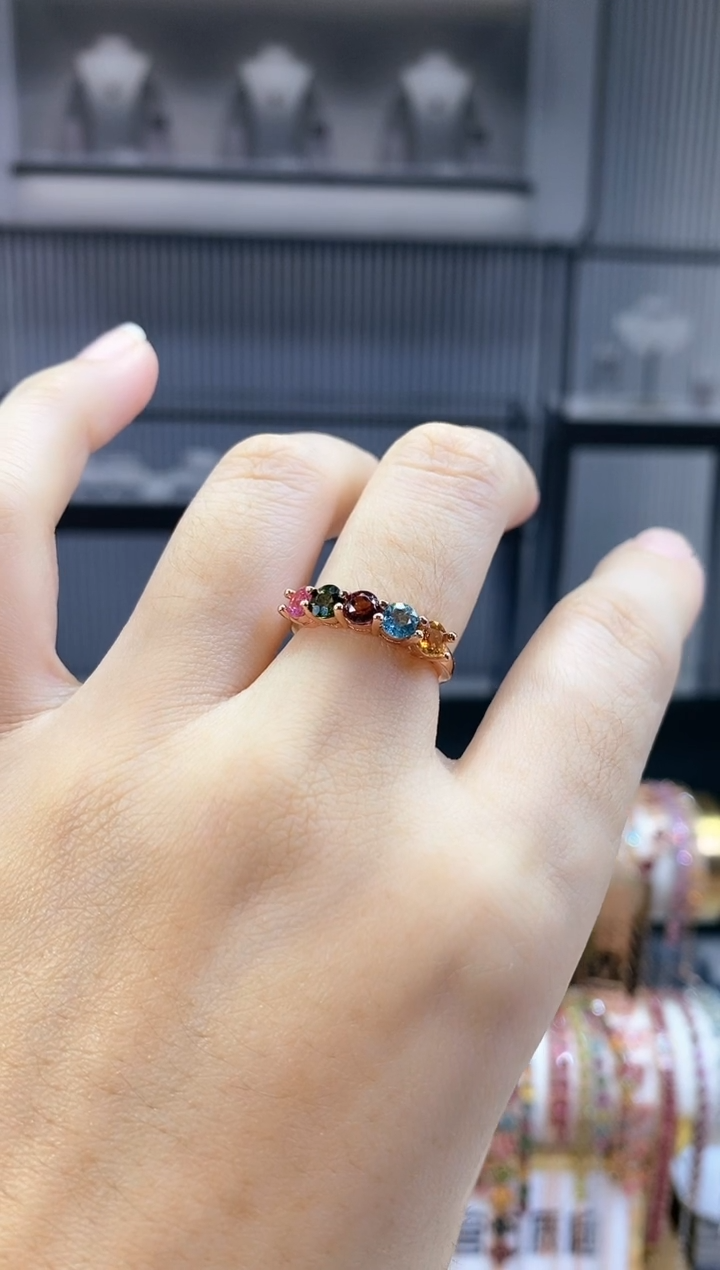 银S925镶嵌戒指碧玺6666666666