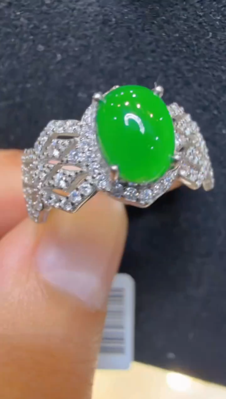 银S925镶嵌戒指翡翠多样性团购发一件