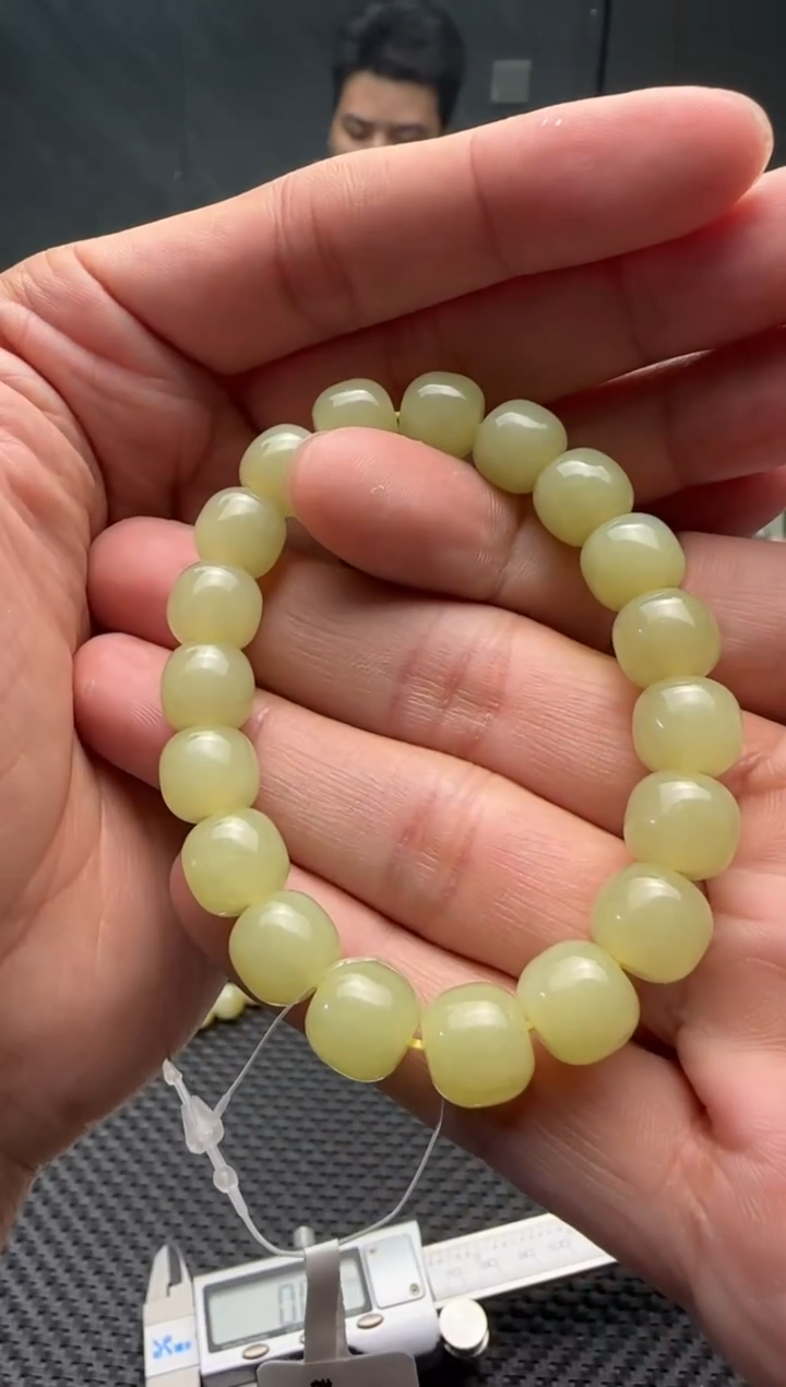 未镶嵌手串和田玉若羌黄口手串卡9x10