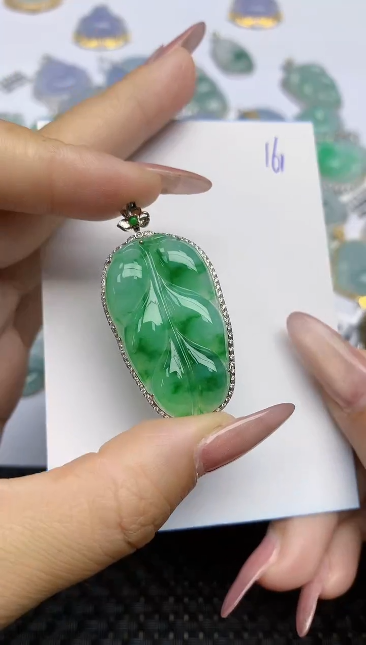 【闪购商品】翡翠颈饰18K金镶嵌天然A货翡翠 161