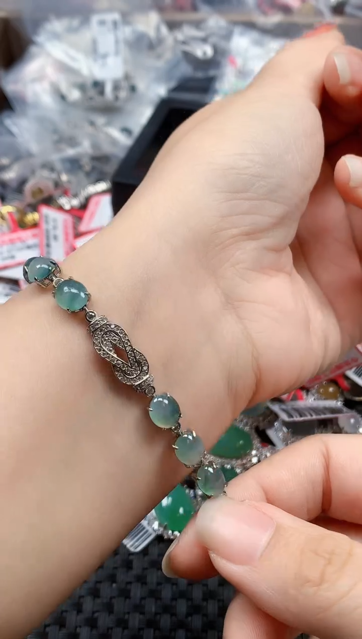 银S925镶嵌戒指翡翠天然A货缅甸翡翠
