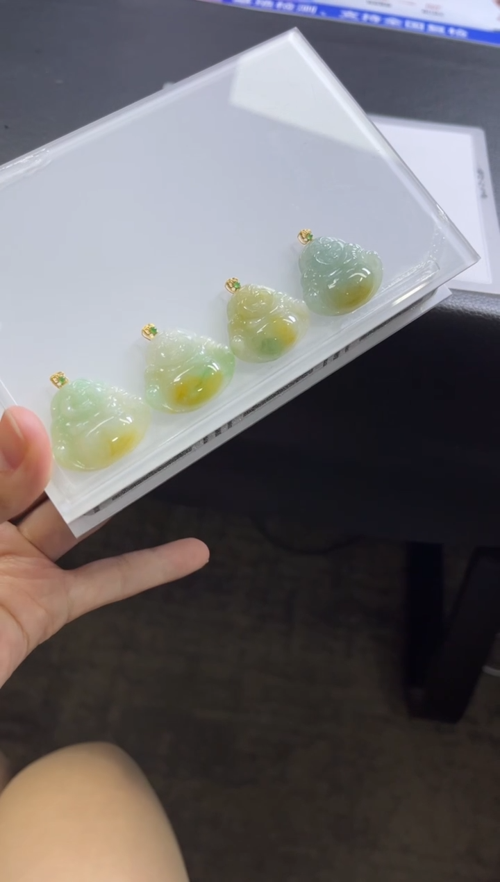 【闪购商品】翡翠颈饰18K金镶嵌D174/多样性发一件/配绳子