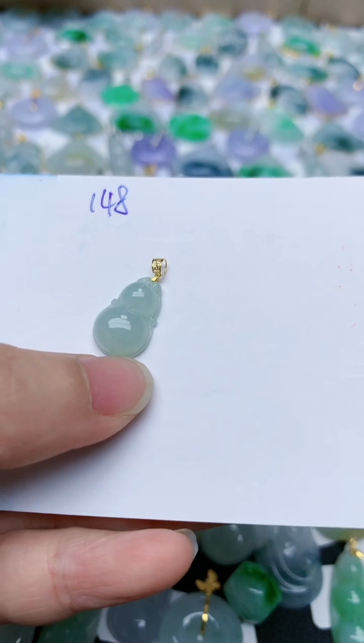 【闪购商品】翡翠颈饰18K金镶嵌天然翡翠A货    