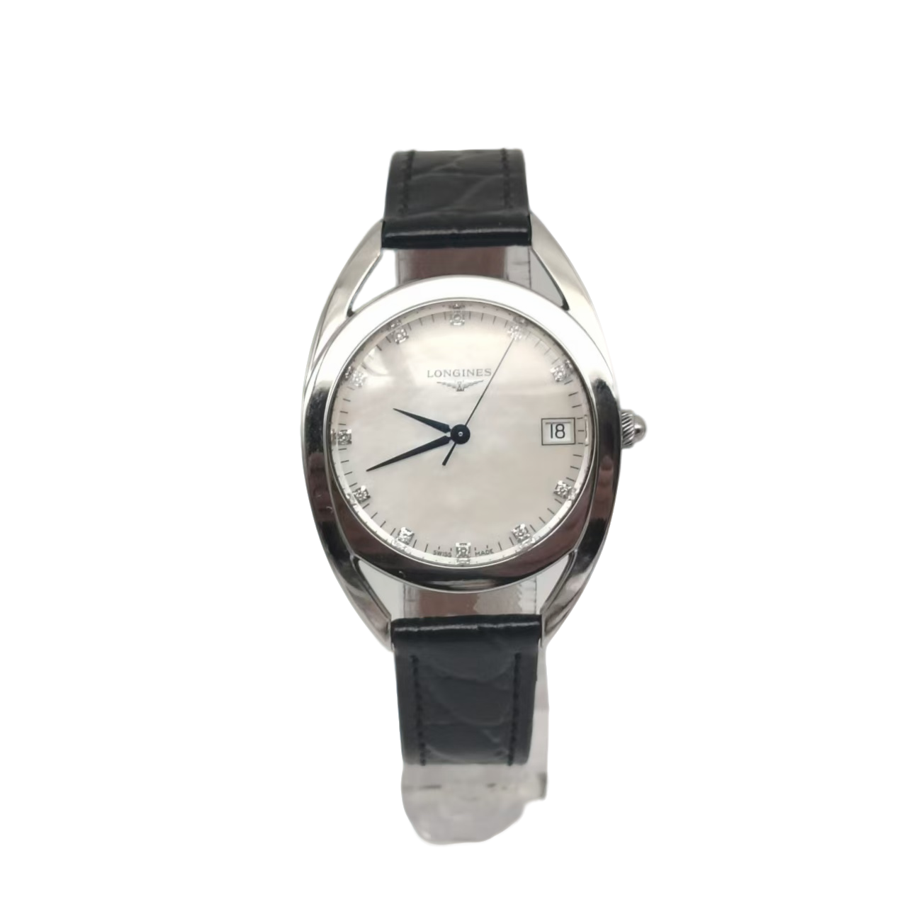 95新 Longines/浪琴 浪琴石英白贝母盘女表/表径34/原钻