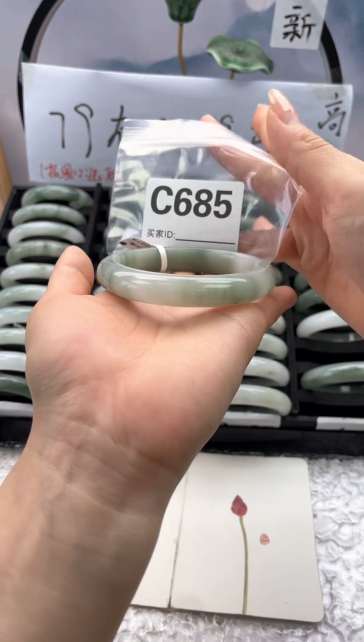 石英质玉（天山翠）手镯未镶嵌C685