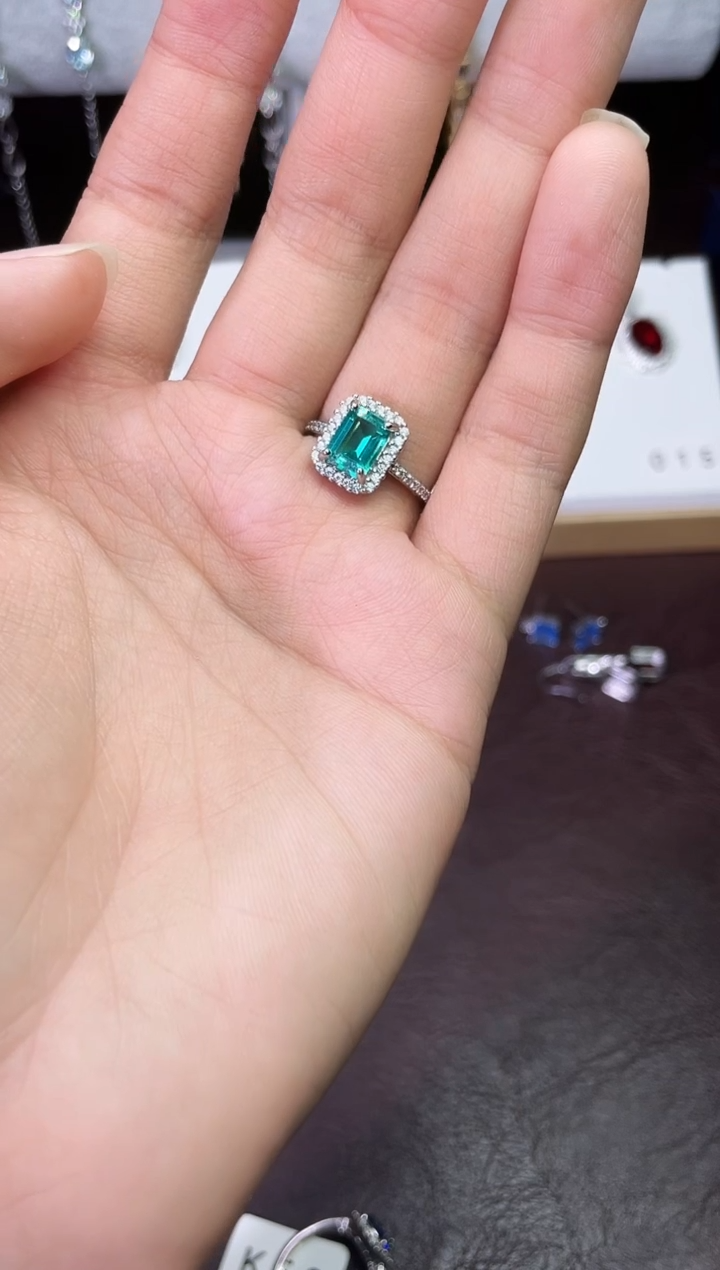 合金合成钻石帕拉伊巴戒指
