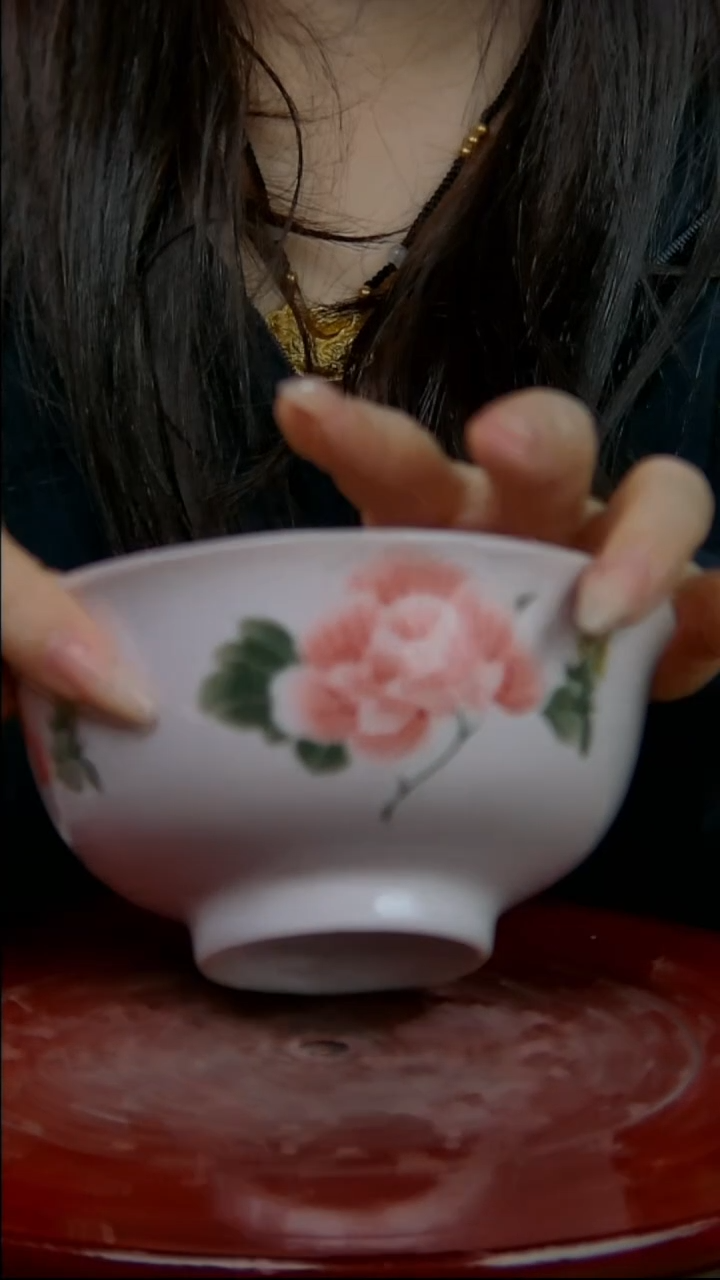 摆件陶景德镇陶瓷摆件稀土芙蓉花米饭碗