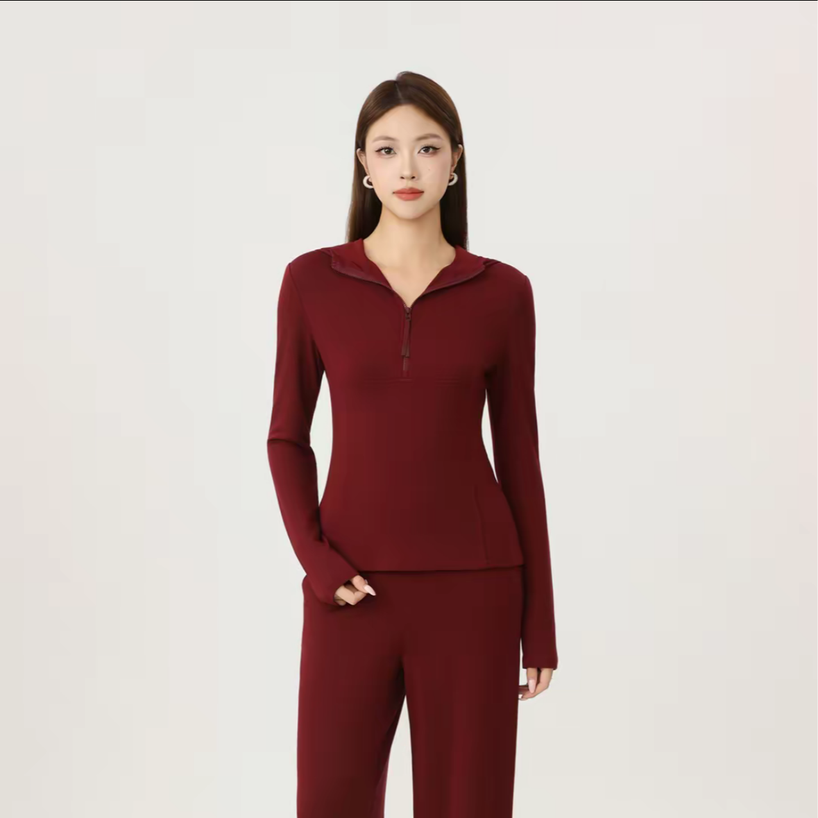 AMASS/阿玛施秋季姐感穿搭含羊毛保暖休闲运动连帽卫衣女5301062
