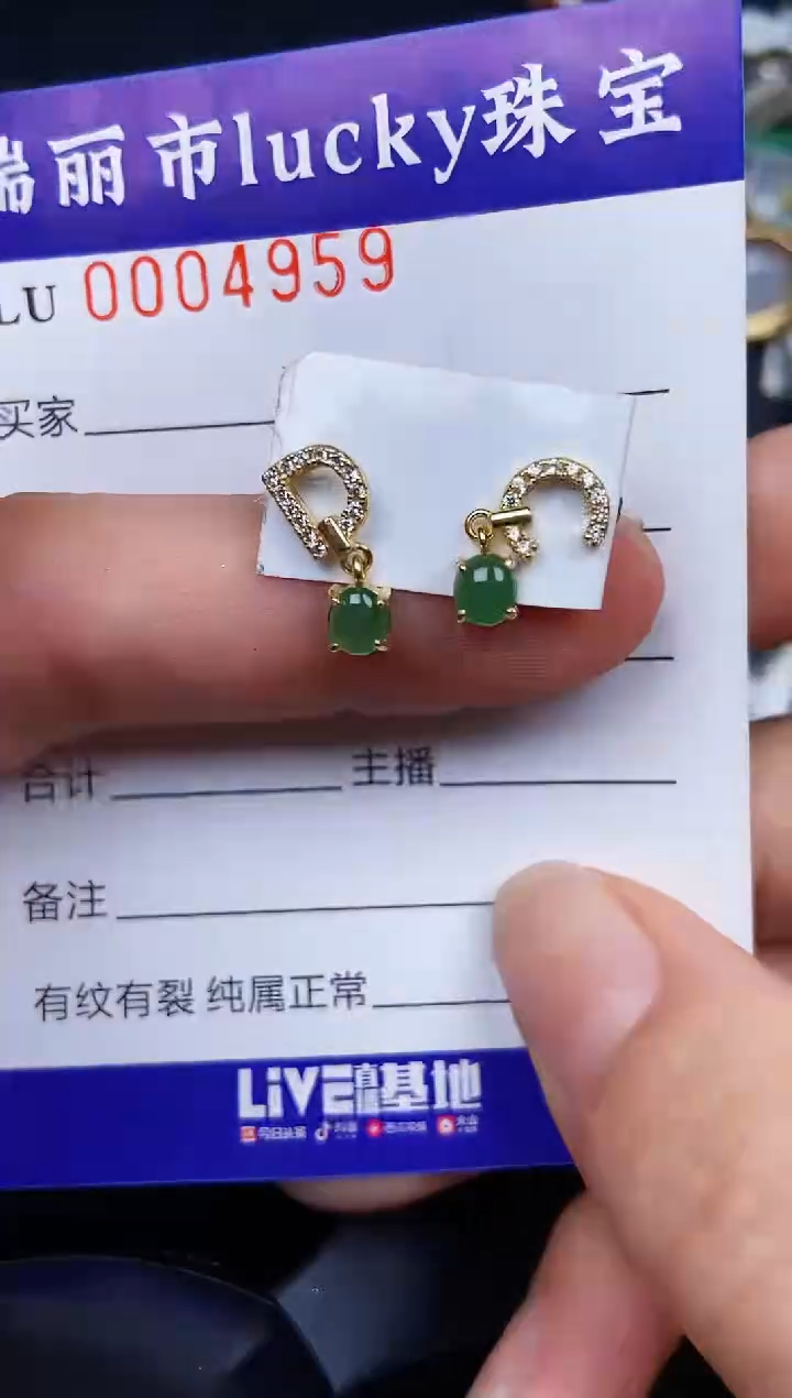 翡翠银S925镶嵌颈饰4959