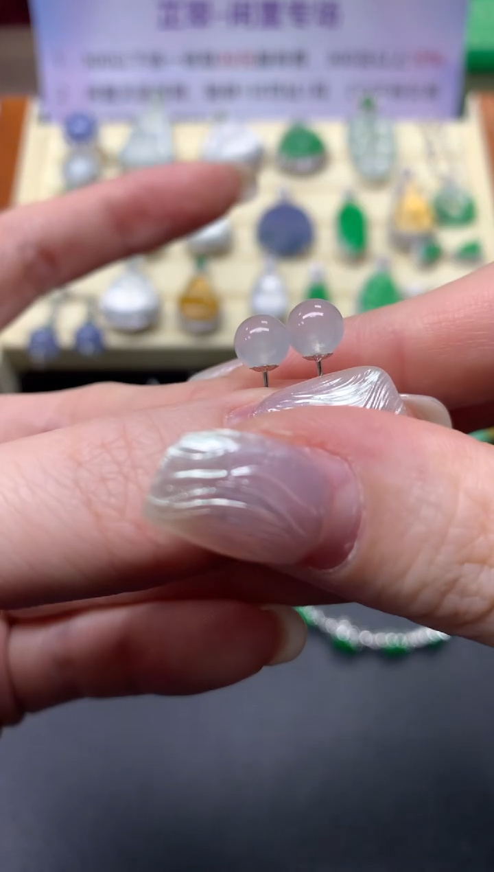 【闪购商品】翡翠耳饰18K金镶嵌耳饰|800+80