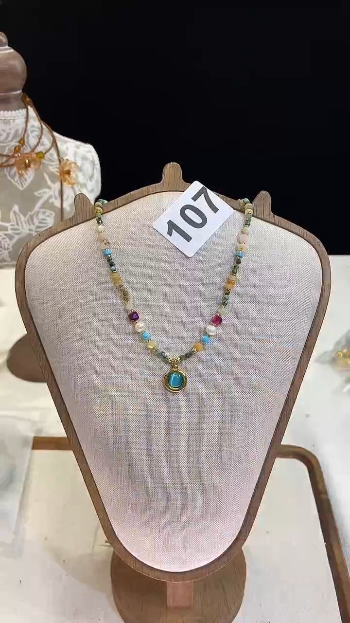 项链钛钢淡水珍珠107