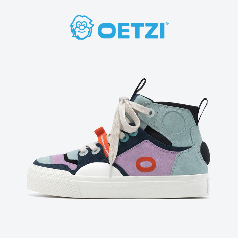 OETZI冰人奥兹丑萌鞋男女新款厚底低帮鞋休闲鞋高帮潮流紫混鞋