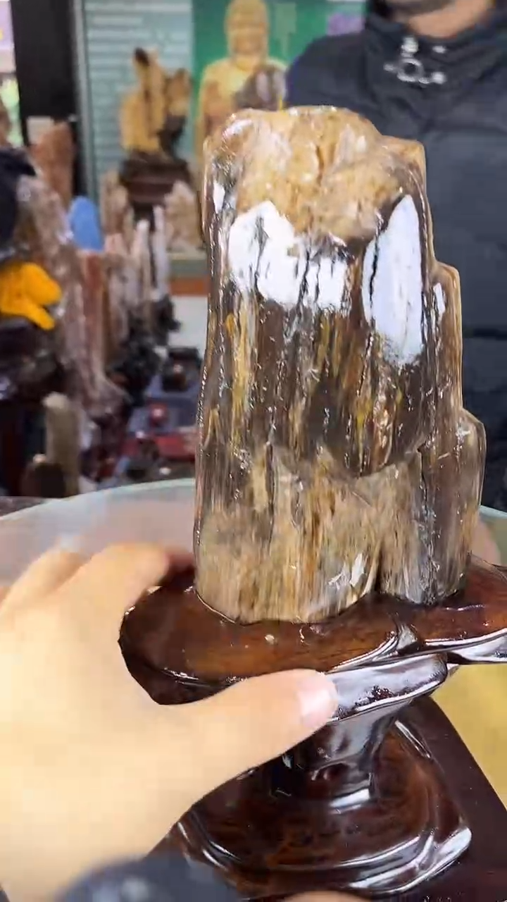 缅甸天然树化玉摆件