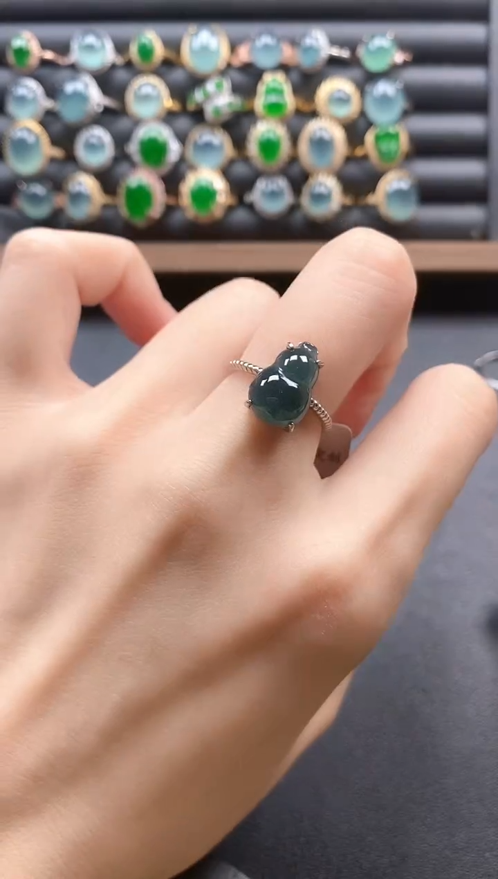 银S925镶嵌戒指翡翠51151