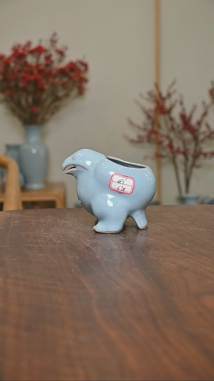 【闪购商品】其他67#微瑕天青釉朱家汝窑款鹰公道