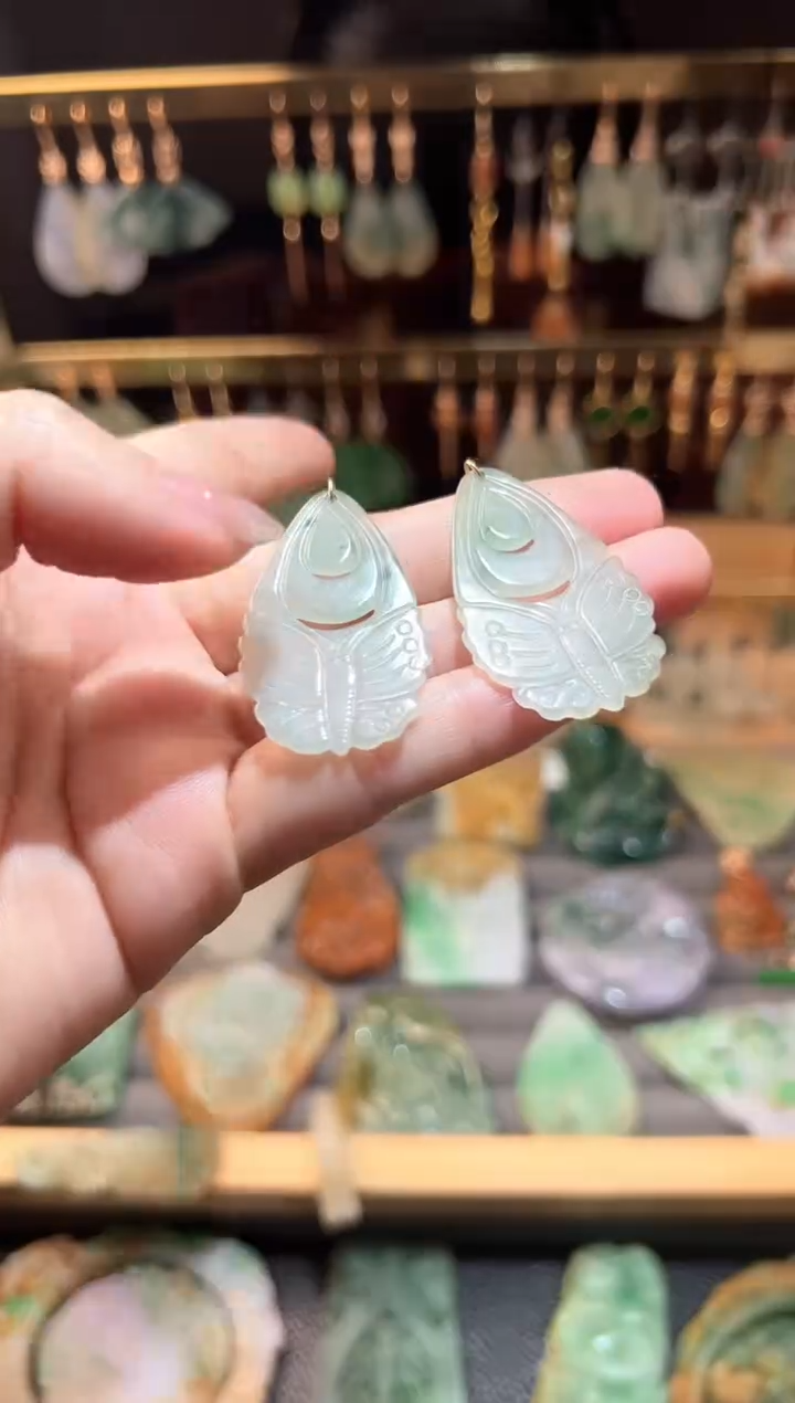 翡翠未镶嵌耳饰翡翠