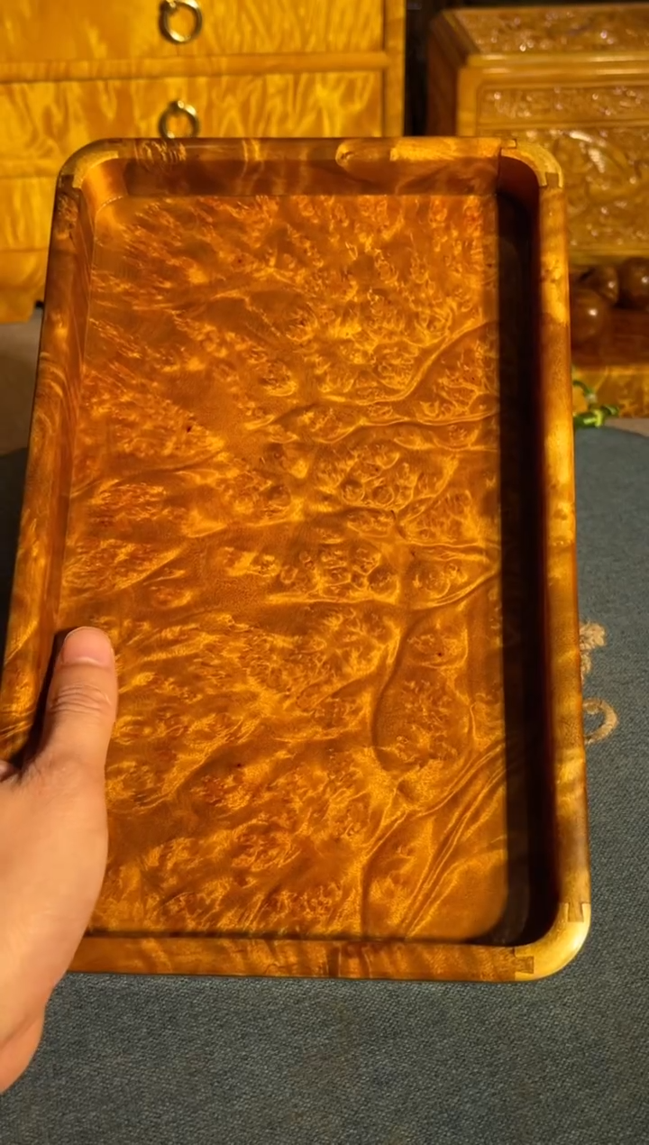 乌木类成套家具中大瘤疤茶盘 14