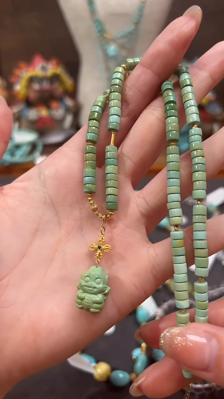 【闪购商品】绿松石颈饰18K金镶嵌绿松石项链