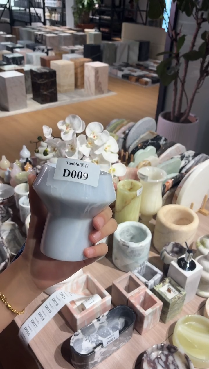石材D009蓝水晶钻石杯