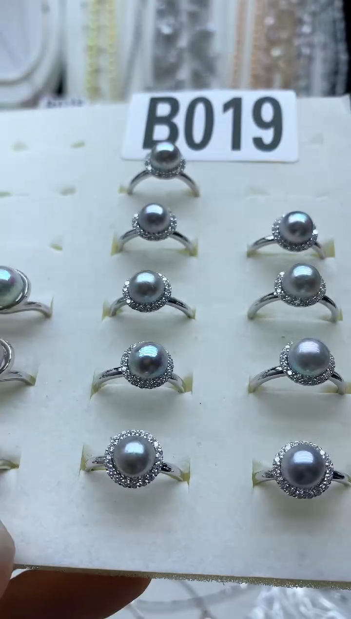 银S925镶嵌海水珍珠戒指多样性发其一