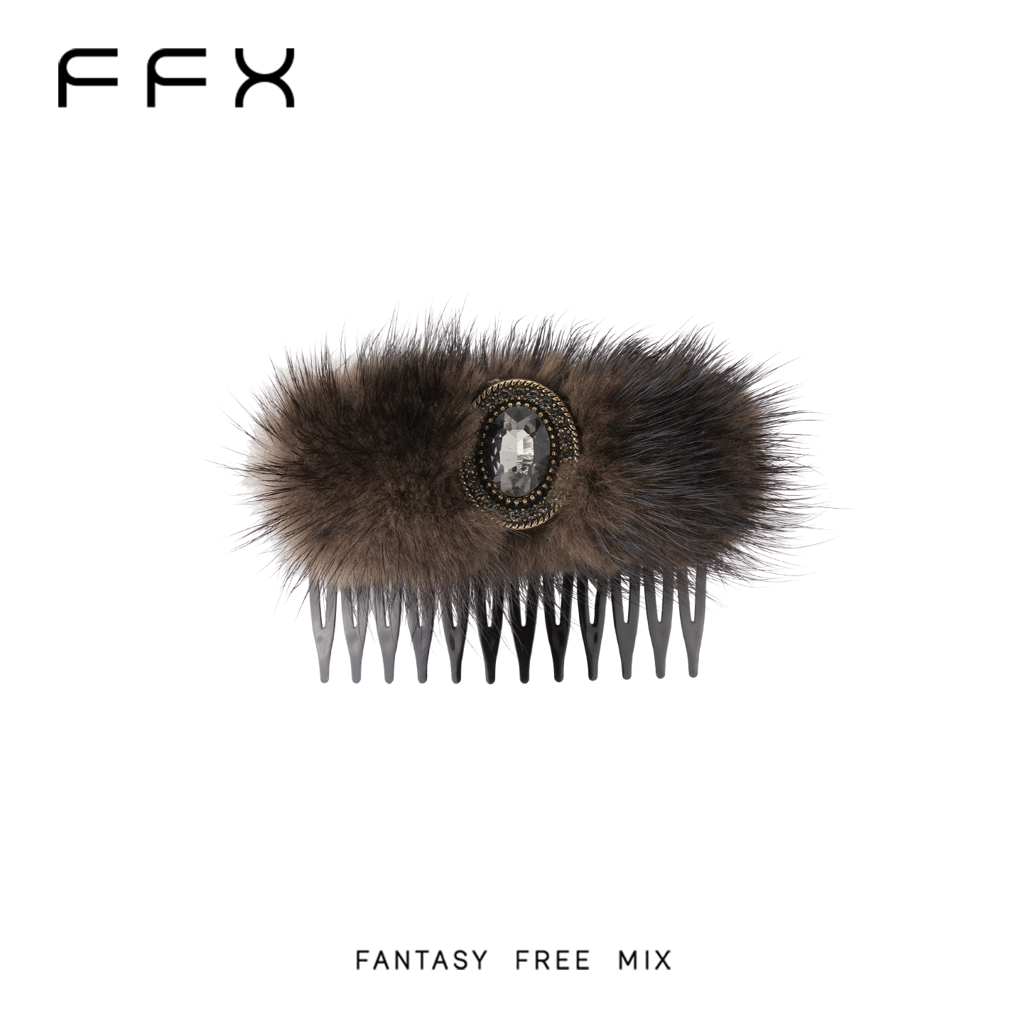 弗弗西FFX【宝石秘境】貂毛百搭华丽倒插齿梳发夹