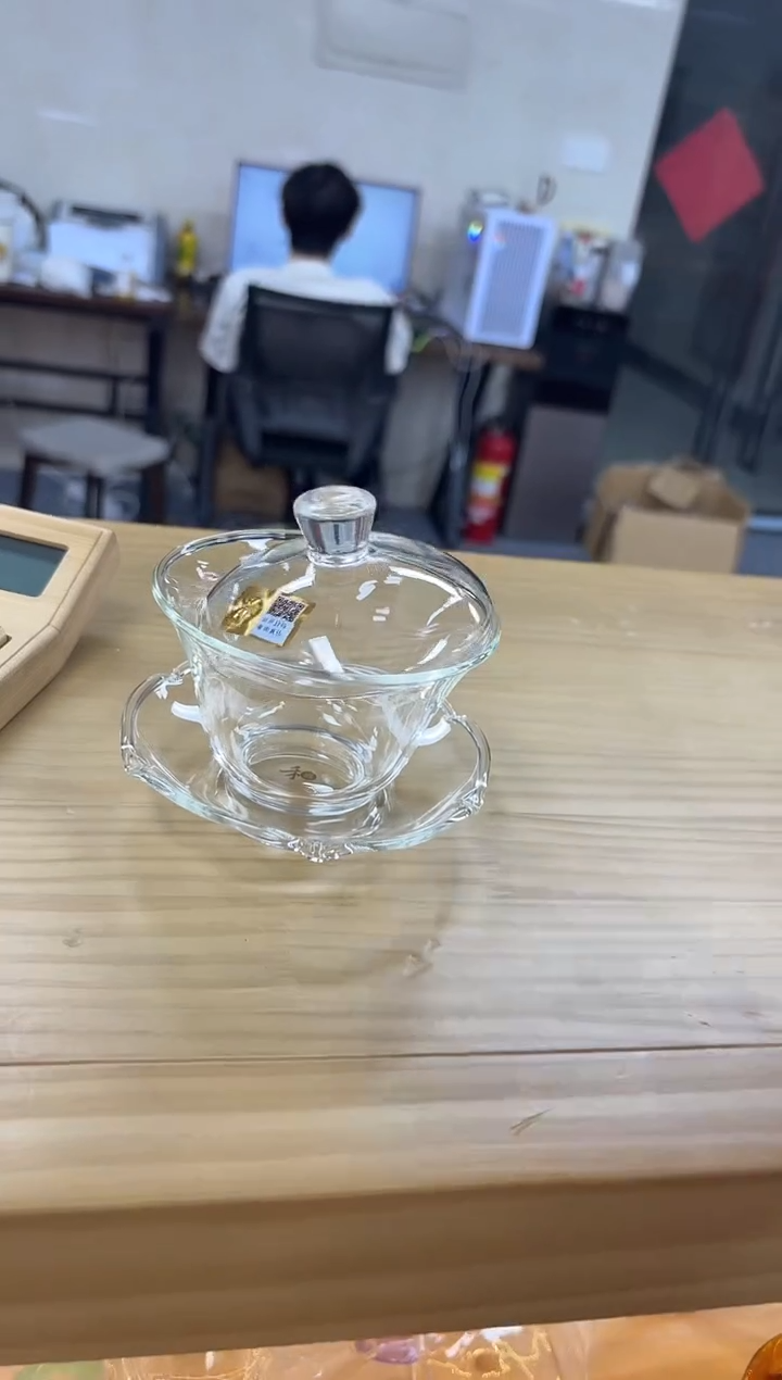 禾器-荷叶盖碗-透明色