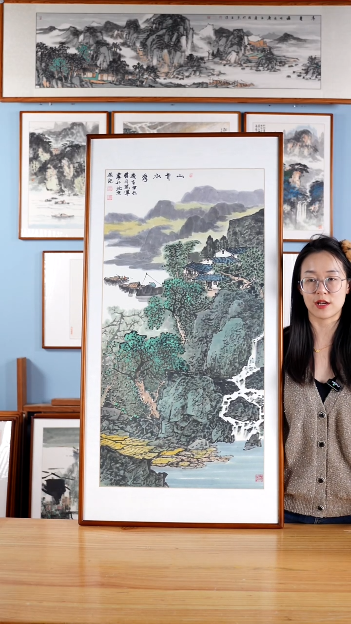 【闪购商品】国画张现军《山青水秀》手绘带框122*62