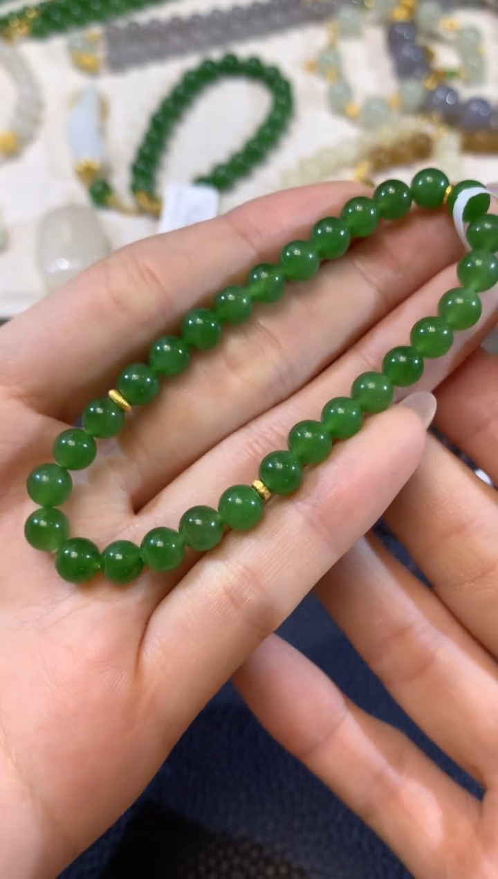 手串18K金镶嵌和田玉A22  多样性发一件