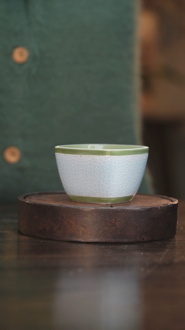 【闪购商品】杯59柴房陶瓷丨四方雕刻单杯