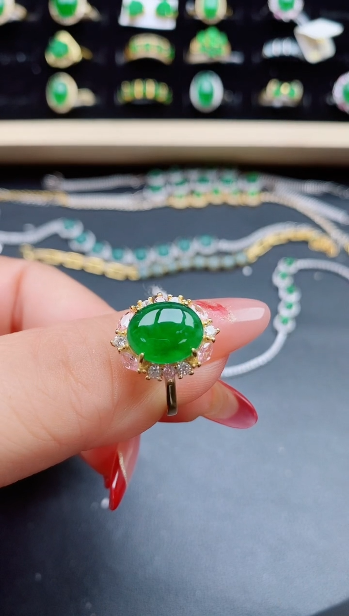 【闪购商品】翡翠戒指银S925镶嵌321321