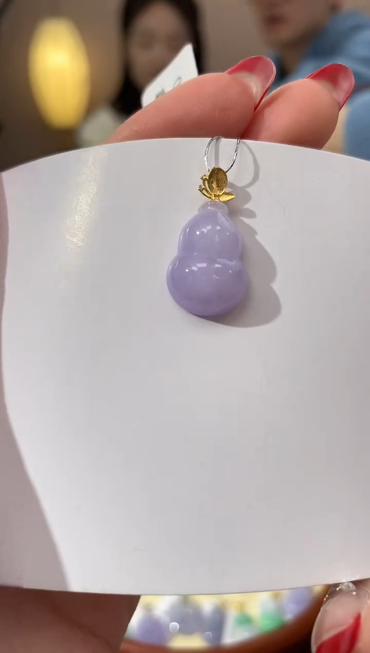 【闪购商品】翡翠颈饰18K金镶嵌天然缅甸a货翡翠