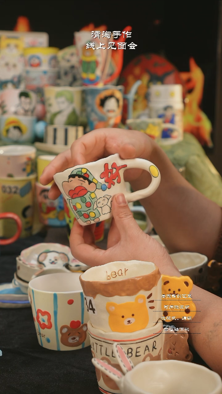 【闪购商品】摆件亲工手绘陶瓷-睡个好觉