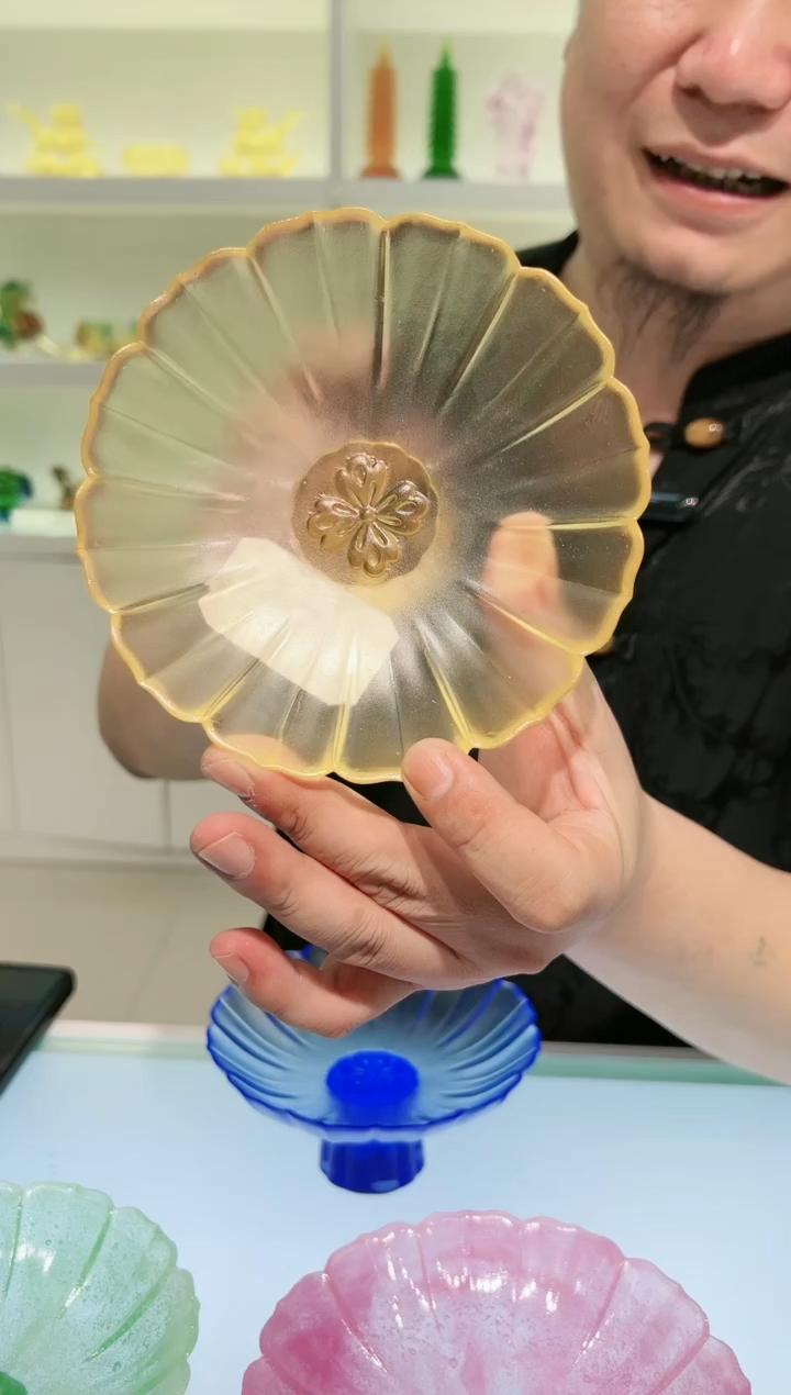 【闪购商品】茶宠古法琉璃四叶草干果碟