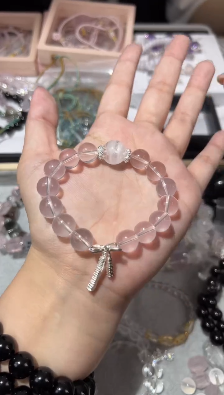 【闪购商品】芙蓉石手链未镶嵌11mm莫粉diy幽灵