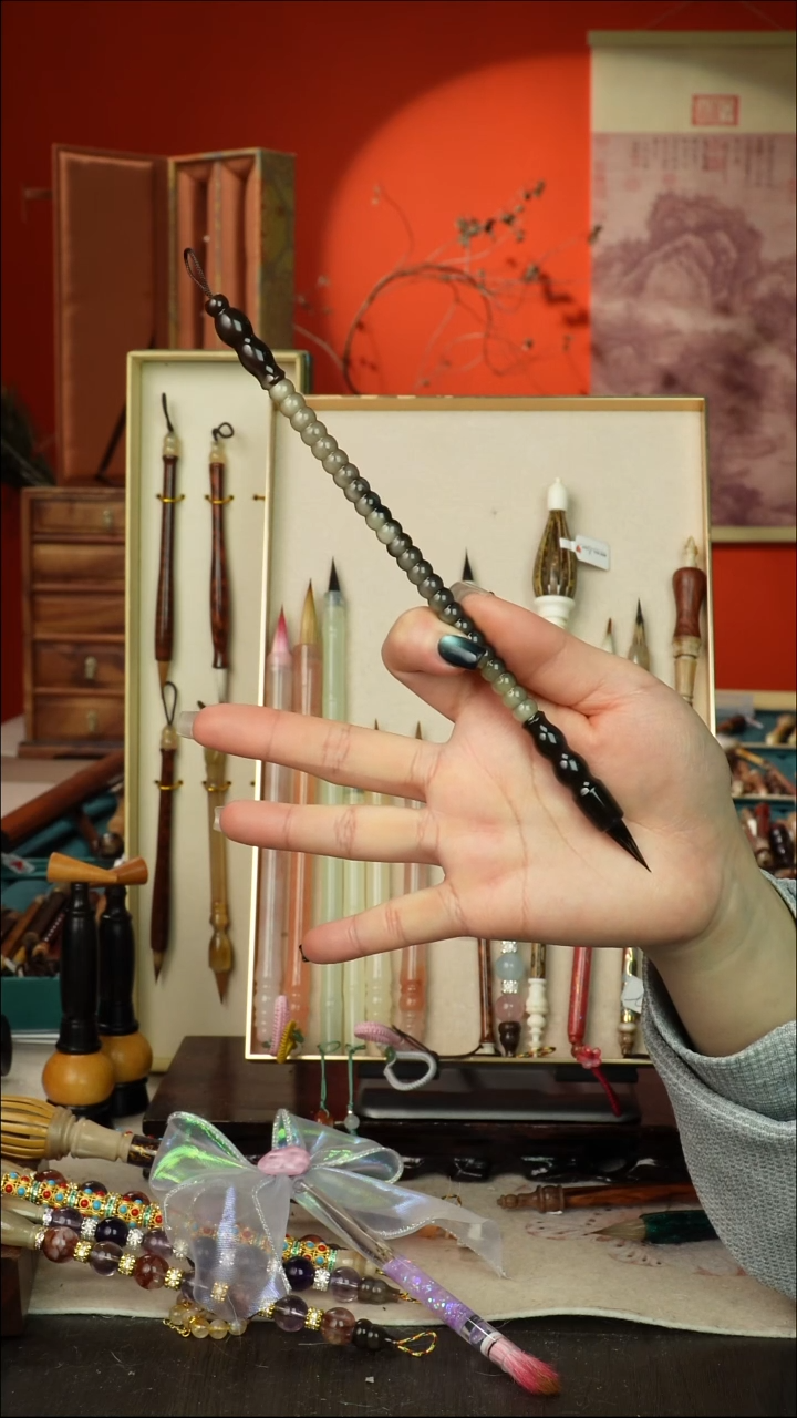 559号闪孤品高货毛笔链接 清水试笔 蘸墨不退