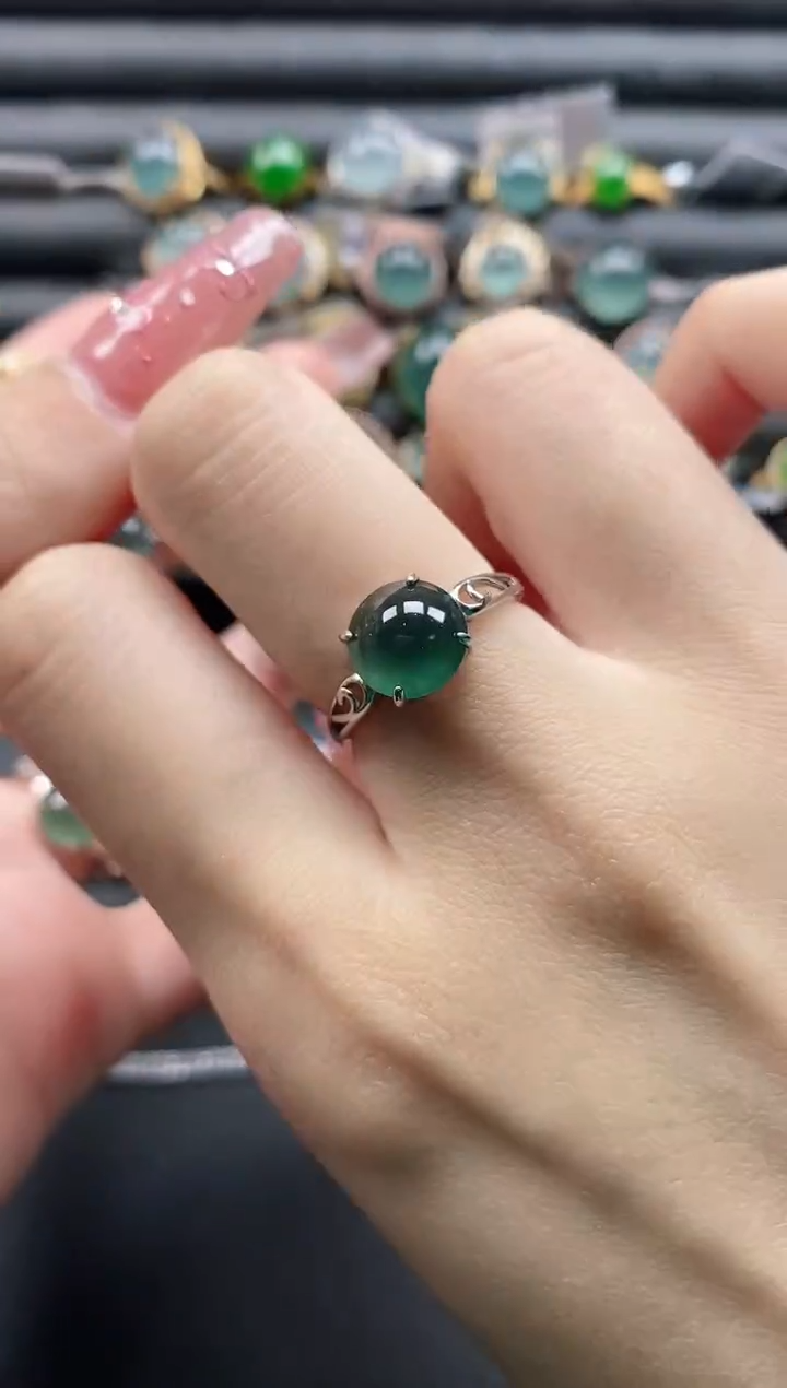 【闪购商品】翡翠戒指银S925镶嵌11111