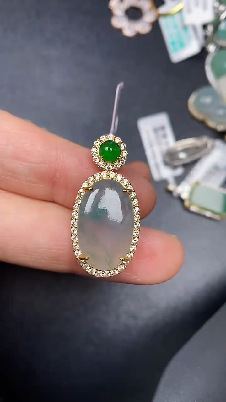 银S925镶嵌戒指翡翠2400