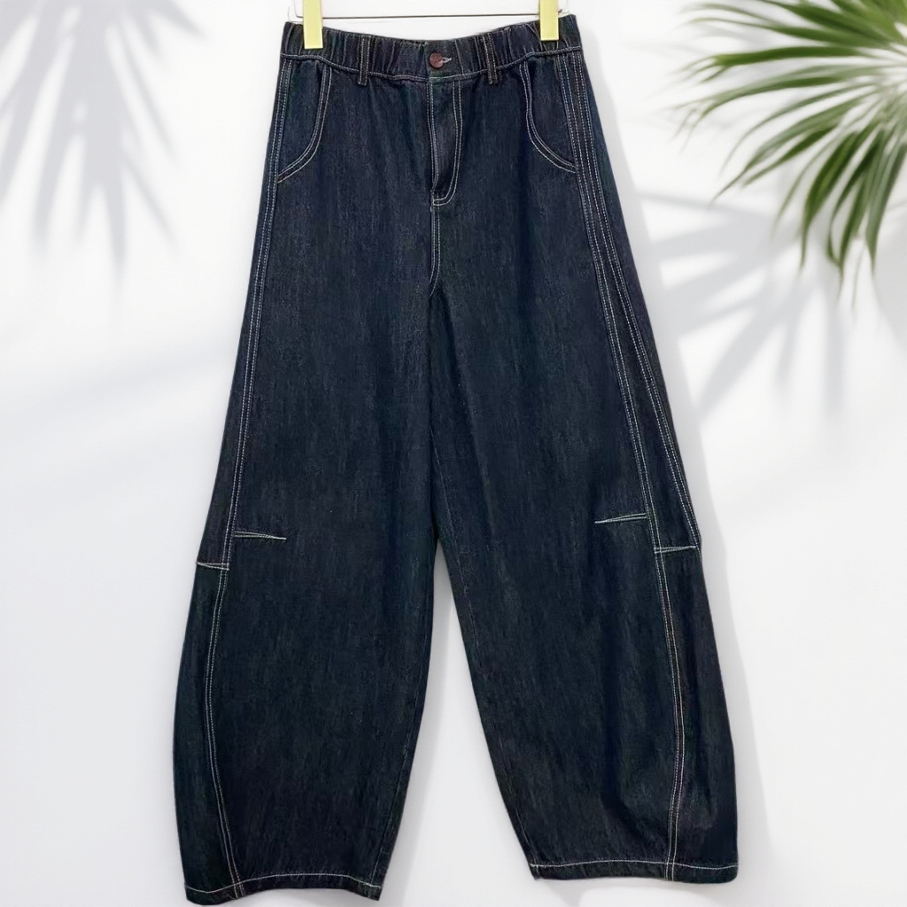 水淼2025年秋新款显瘦洋气牛仔花苞裤-1849