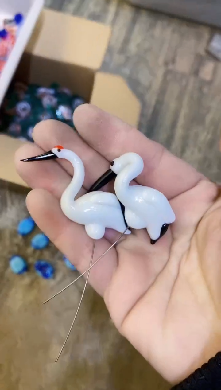 【闪购商品】琉璃手工艺品一对仙鹤