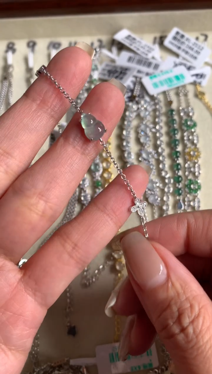 银S925镶嵌戒指翡翠手链