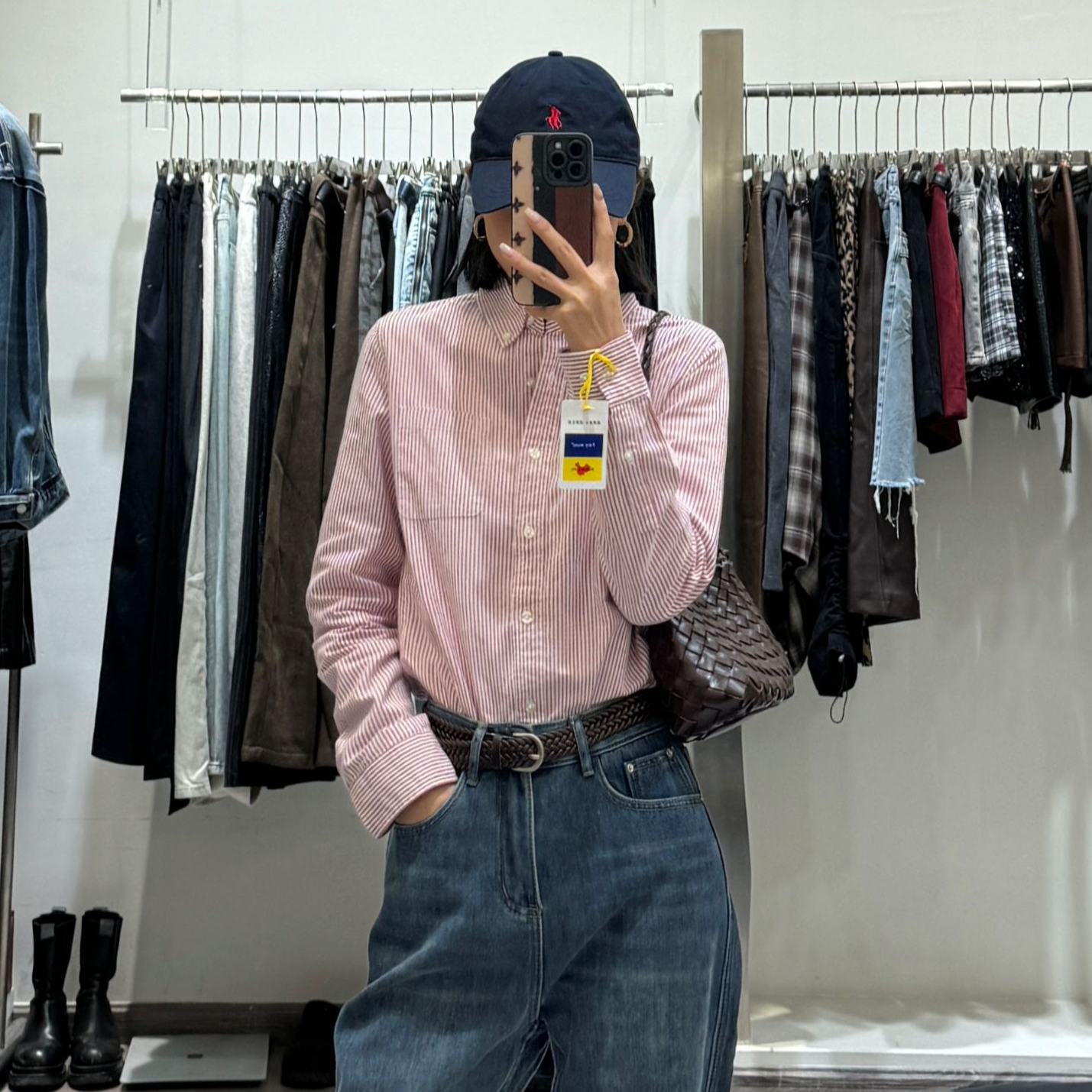 2025新款秋季磨毛条纹衬衫女纯棉通勤高级感外穿内搭粉色职业高品