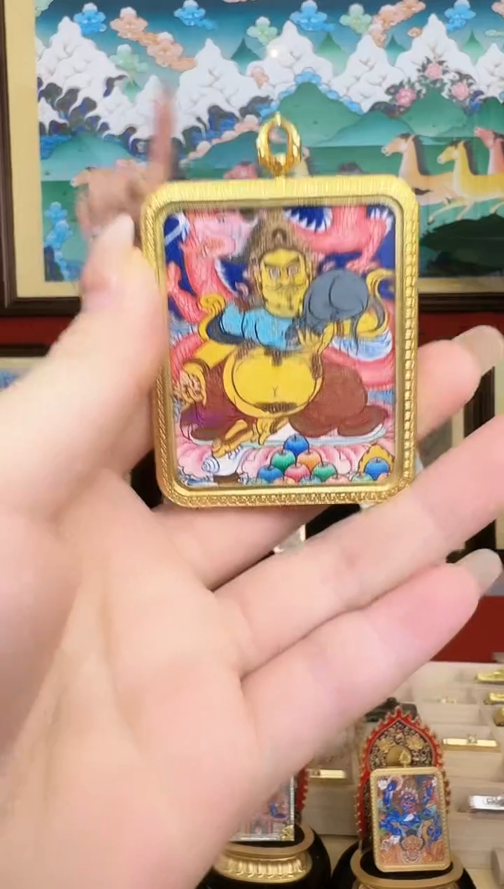 吊坠黄财神-热贡纯手绘周毛