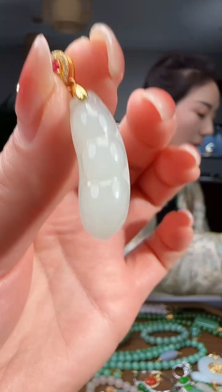 吊坠(不含链)银S925镶嵌和田玉1