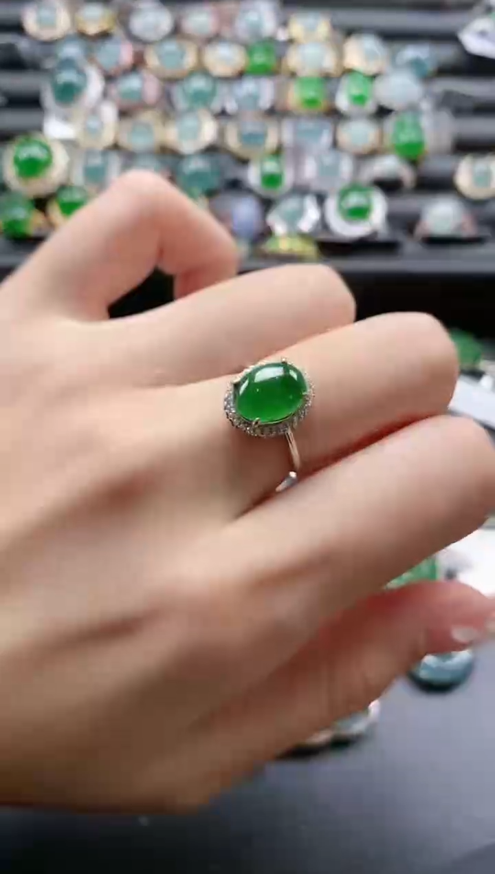【闪购商品】翡翠戒指银S925镶嵌51511
