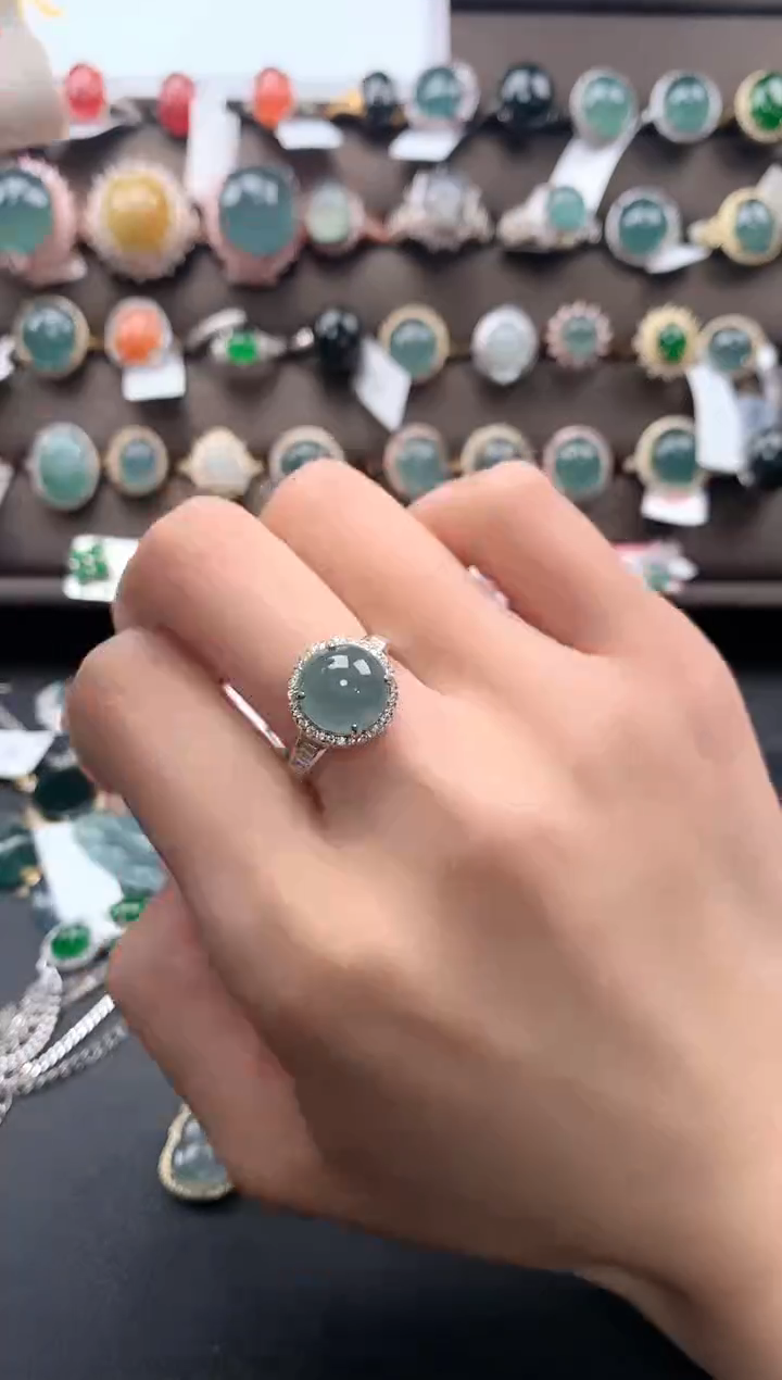 【闪购商品】翡翠戒指银S925镶嵌313131